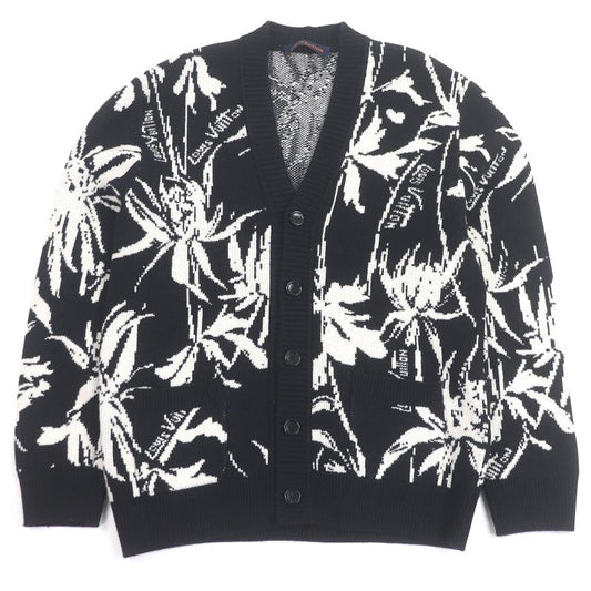 □louis Vuitton 23SS Thistle Wool Jacquard Knit Cardigan Black White M Made In