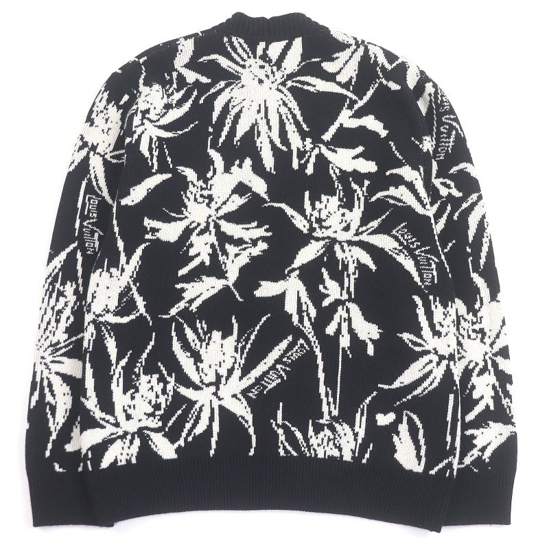 Louis Vuitton 23SS Thistle Wool Jacquard Knit Cardigan Black White M Made In