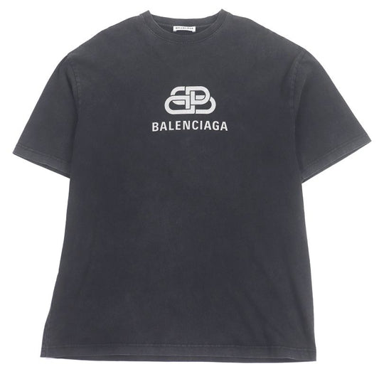 Balenciaga 571205 BB Logo Print USED Finish Oversized Short Sleeve T-shirt Cut