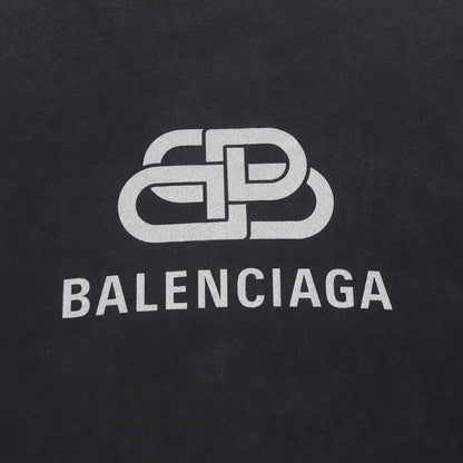 Balenciaga 571205 BB Logo Print USED Finish Oversized Short Sleeve T-shirt Cut