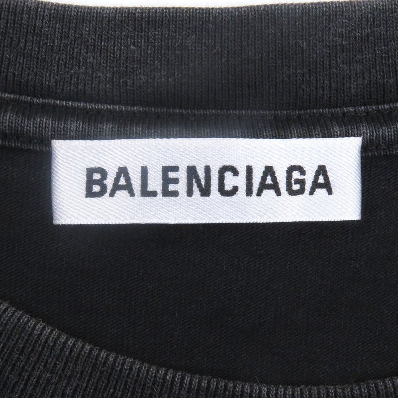 Balenciaga 571205 BB Logo Print USED Finish Oversized Short Sleeve T-shirt Cut