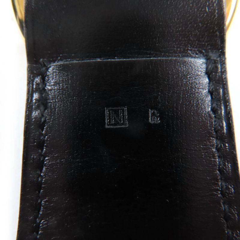 Hermes Gold Hardware Romance Leather Scarf Belt Box Calf Black N Engraved