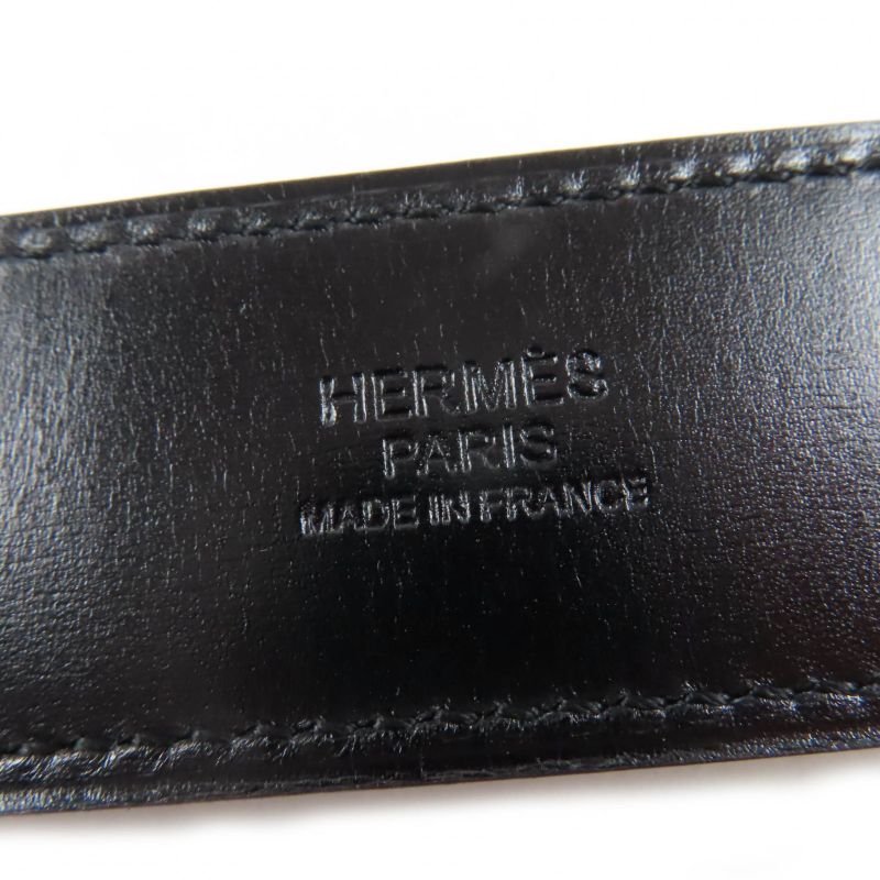 Hermes Gold Hardware Romance Leather Scarf Belt Box Calf Black N Engraved