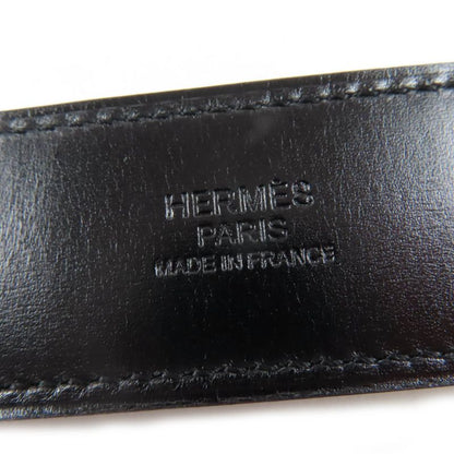 Hermes Gold Hardware Romance Leather Scarf Belt Box Calf Black N Engraved