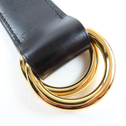 Hermes Gold Hardware Romance Leather Scarf Belt Box Calf Black N Engraved