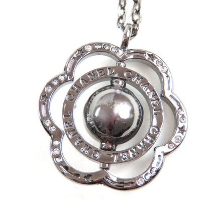 CHANEL B24K Camellia Coco Mark Faux Pearl And Rhinestone Necklace Black With