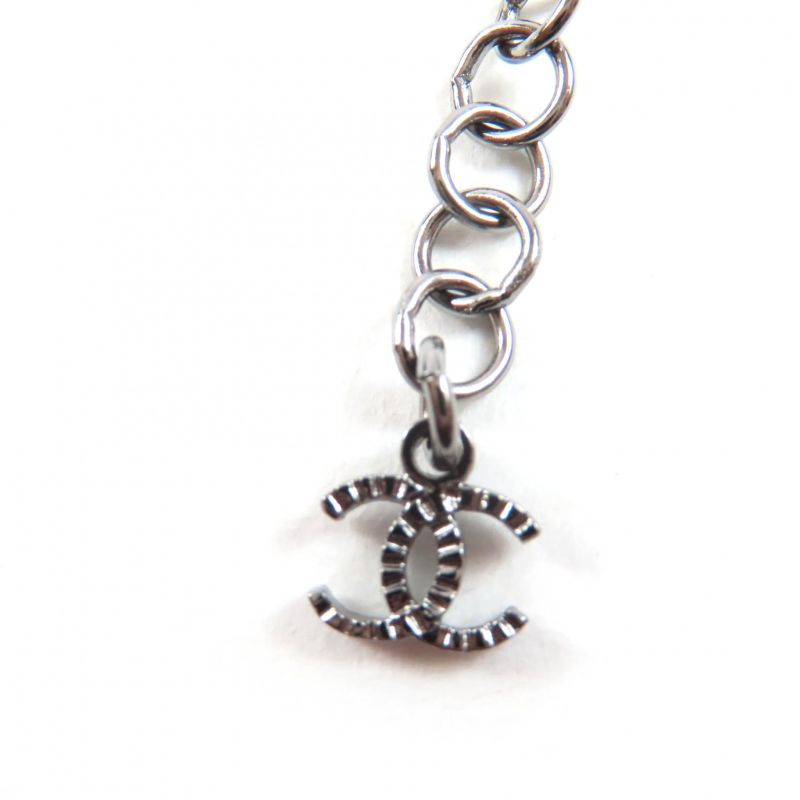 CHANEL B24K Camellia Coco Mark Faux Pearl And Rhinestone Necklace Black With