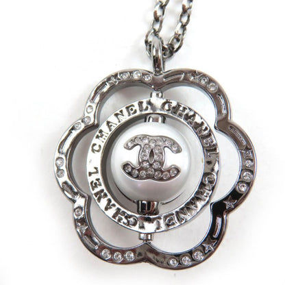 CHANEL B24K Camellia Coco Mark Faux Pearl And Rhinestone Necklace Black With