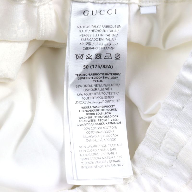 Gucci 816131 Linen-blend GG Canvas Shorts 2024 Current Model GG Logo Allover