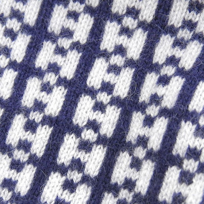 Hermes 23AW 232019n Bonnet Femme 100% Cashmere H Logo Knit Cap Navy M Storage