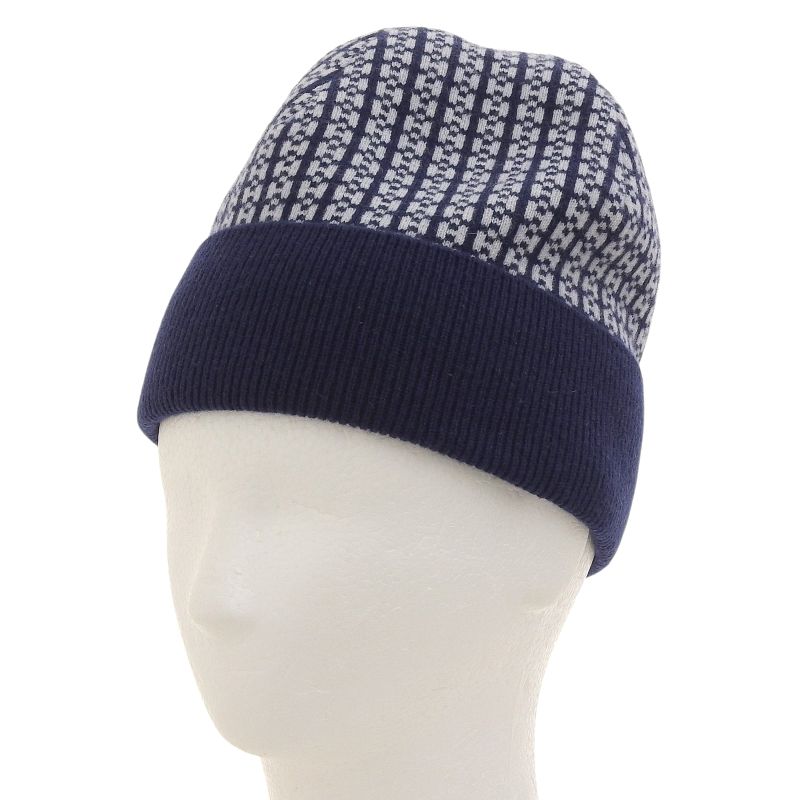 Hermes 23AW 232019n Bonnet Femme 100% Cashmere H Logo Knit Cap Navy M Storage