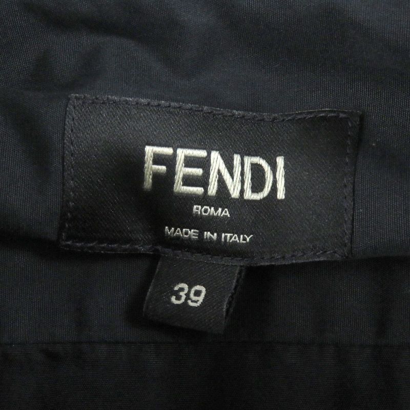 Fendi 2021 Fs0585 100% Cotton Logo Gold Plate Long Sleeve Long Sleeve Shirt