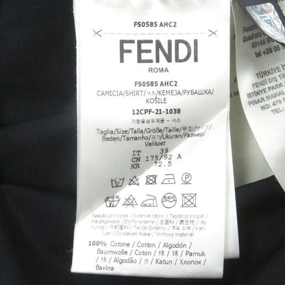 Fendi 2021 Fs0585 100% Cotton Logo Gold Plate Long Sleeve Long Sleeve Shirt