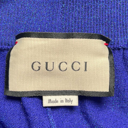Gucci 579764 Interlocking G Webline Lame Sweatpants Blue XS Made In Italy