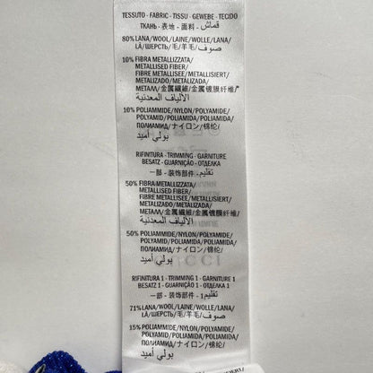 Gucci 579764 Interlocking G Webline Lame Sweatpants Blue XS Made In Italy