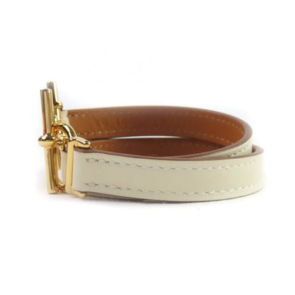 Hermes Croisiere Dubretour Nata Vosuift Gold Hardware Leather Bracelet T2