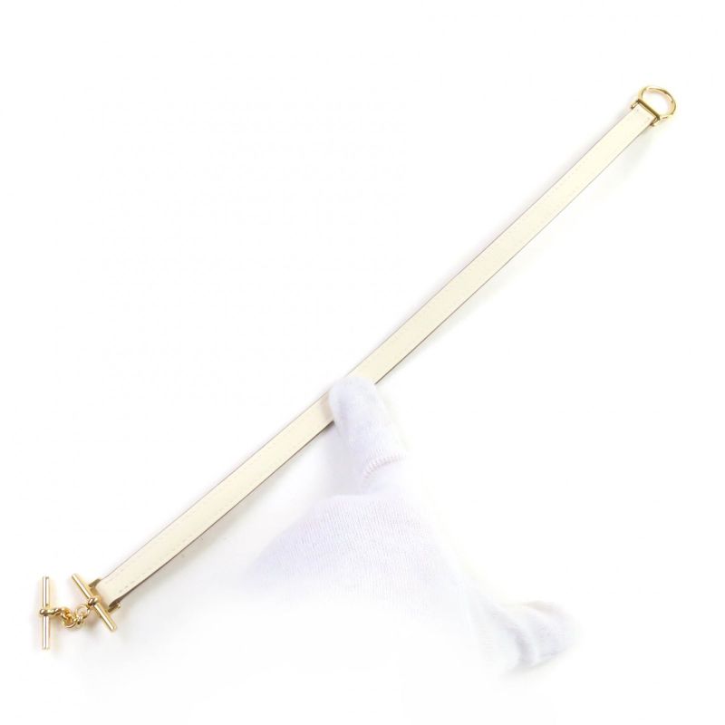 Hermes Croisiere Dubretour Nata Vosuift Gold Hardware Leather Bracelet T2