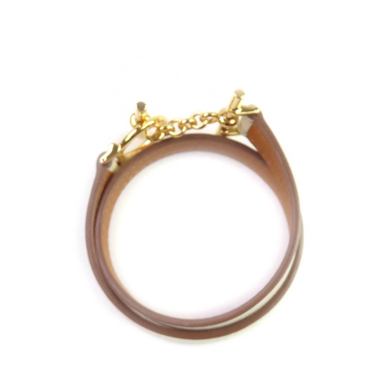 Hermes Croisiere Dubretour Nata Vosuift Gold Hardware Leather Bracelet T2