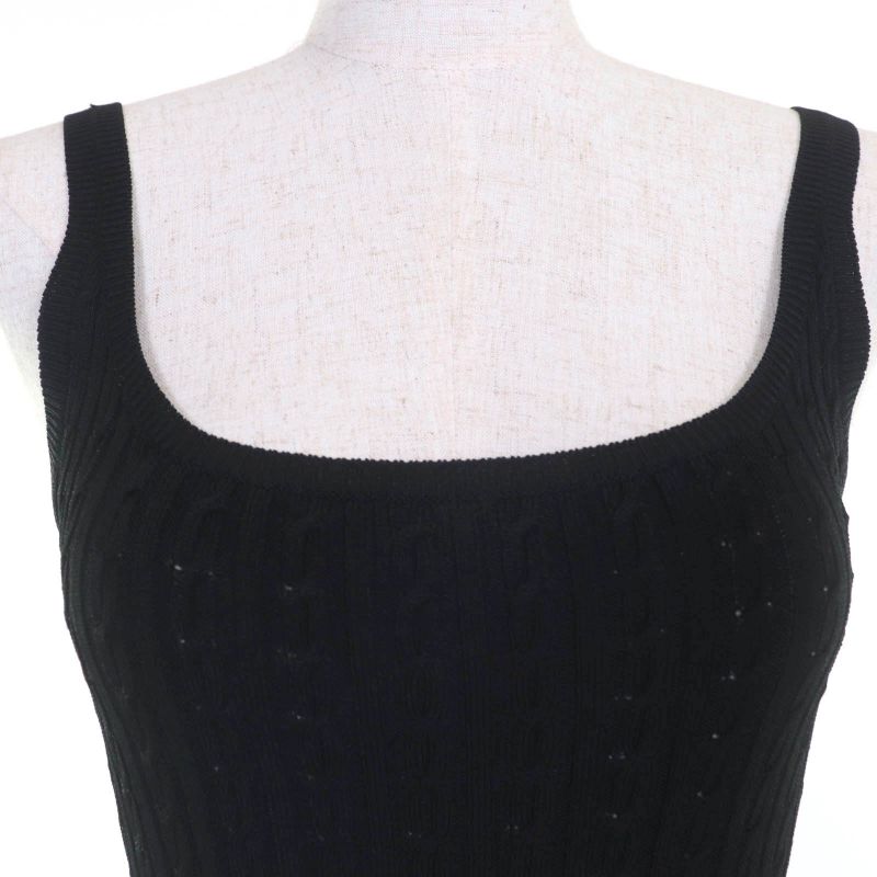 Prada 22SS 23937 S231 12DW Knit Dress With Trial Patch Black 36 Made In Italy