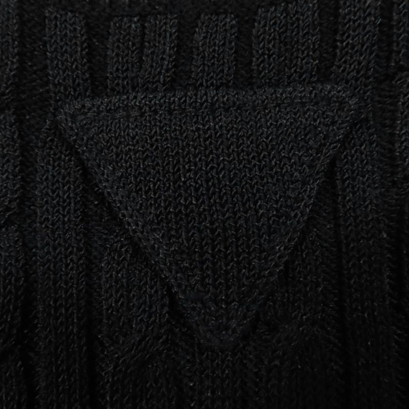 Prada 22SS 23937 S231 12DW Knit Dress With Trial Patch Black 36 Made In Italy