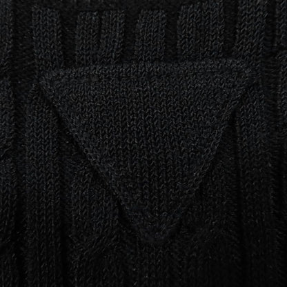 Prada 22SS 23937 S231 12DW Knit Dress With Trial Patch Black 36 Made In Italy