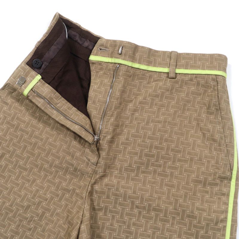 Hermes 22SS 2h0405dp H Design Mosaic Jacquard Piping Shorts Brownish 36 Made In