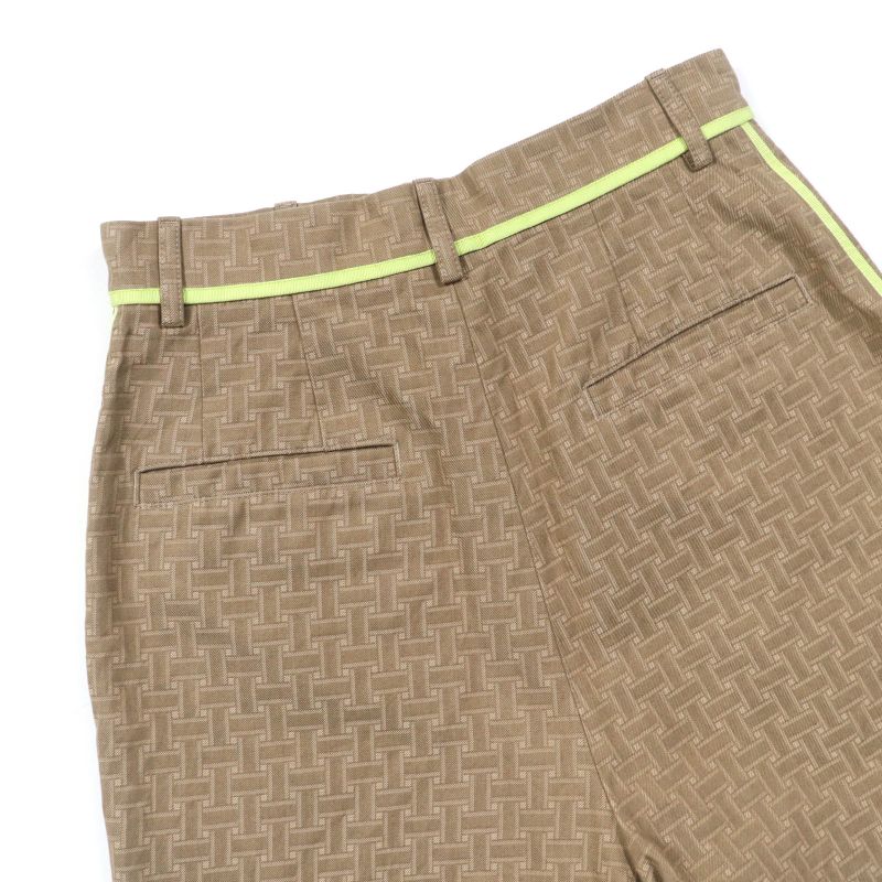 Hermes 22SS 2h0405dp H Design Mosaic Jacquard Piping Shorts Brownish 36 Made In