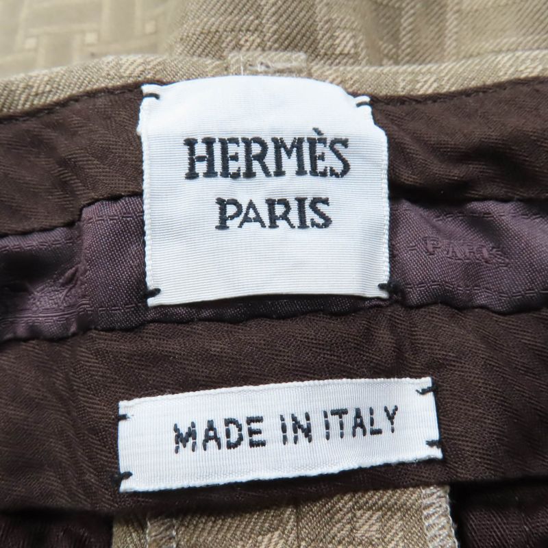 Hermes 22SS 2h0405dp H Design Mosaic Jacquard Piping Shorts Brownish 36 Made In