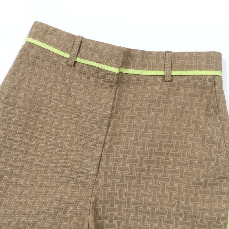 Hermes 22SS 2h0405dp H Design Mosaic Jacquard Piping Shorts Brownish 36 Made In