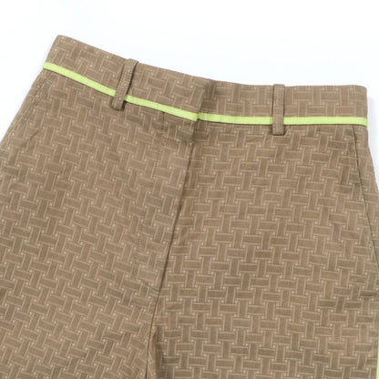 Hermes 22SS 2h0405dp H Design Mosaic Jacquard Piping Shorts Brownish 36 Made In