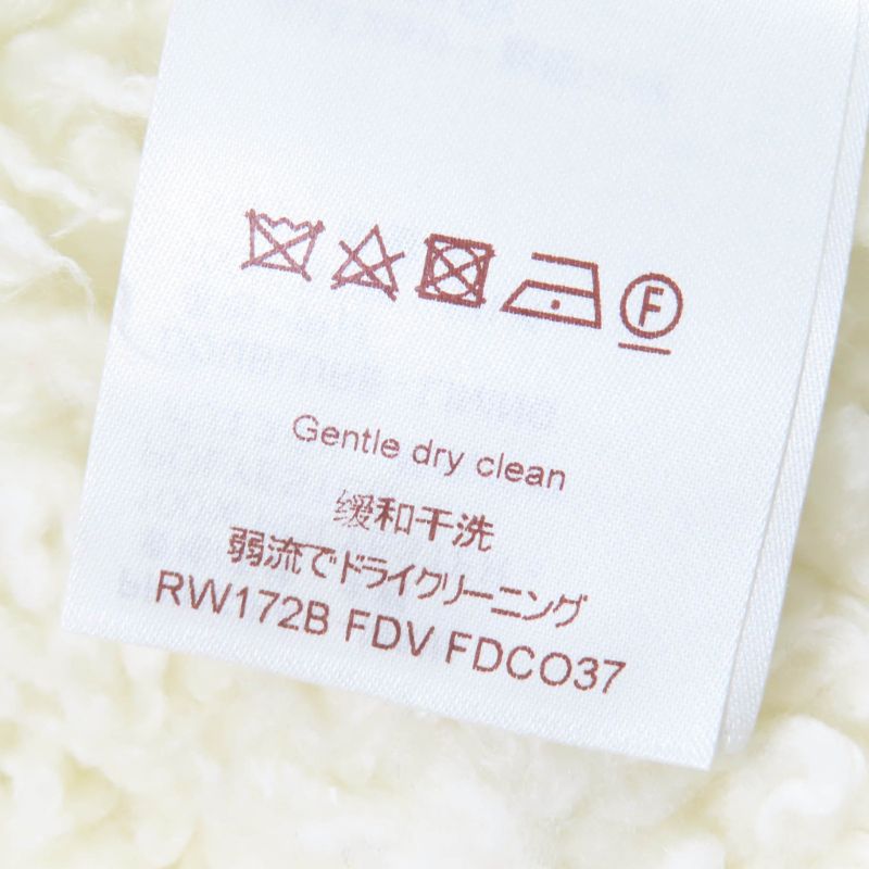 Louis Vuitton Logo Button Denim Transfer Short Length Boa Jacket Blue 38 Made