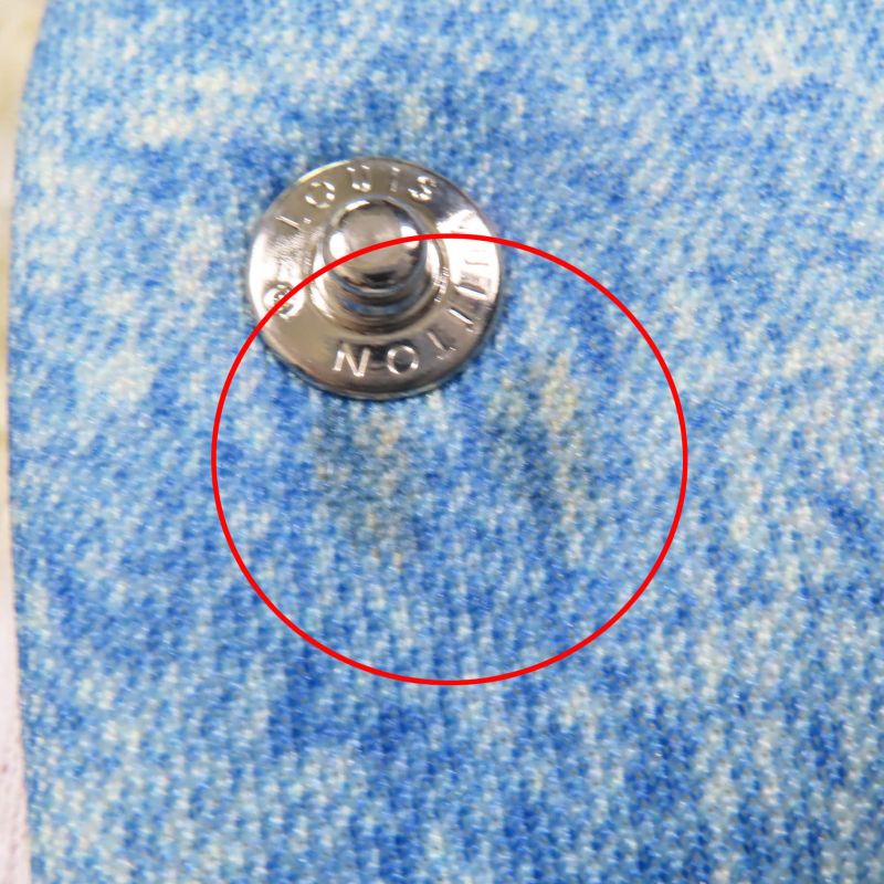 Louis Vuitton Logo Button Denim Transfer Short Length Boa Jacket Blue 38 Made