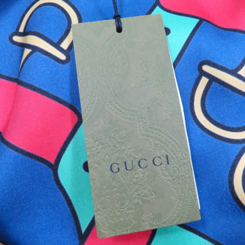 Gucci 743005 Horsebit Pattern Sherry Line GG Marmont Buckle Silk Jacket