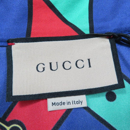 Gucci 743005 Horsebit Pattern Sherry Line GG Marmont Buckle Silk Jacket