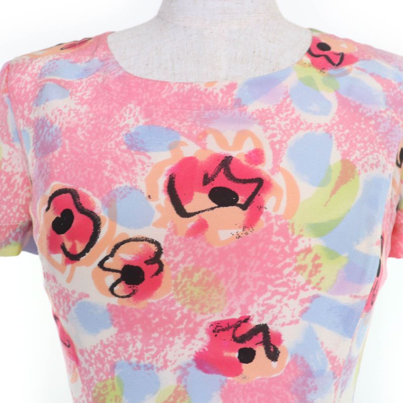 CHANEL Vintage 97P P07755w03016 Cotton Wool Coco Mark Pattern Short Sleeve