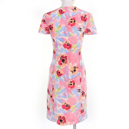 CHANEL Vintage 97P P07755w03016 Cotton Wool Coco Mark Pattern Short Sleeve