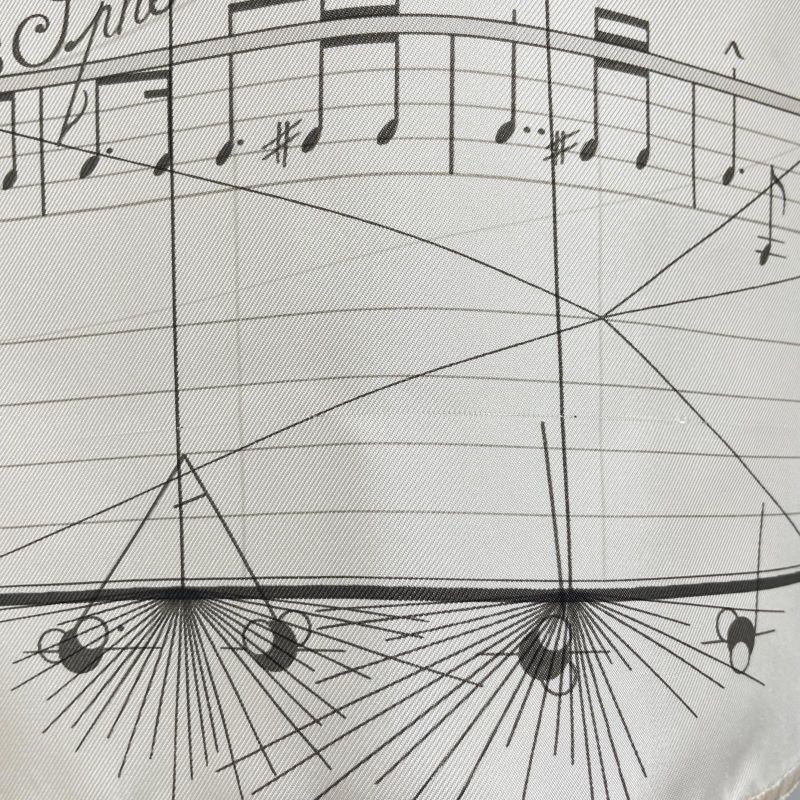 Hermes Vintage 100% Silk Music Played By Spheres Violin Pattern Long Sleeve