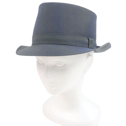 Hermes Linen Hat Embroidered H logo Blue Size 59 with box