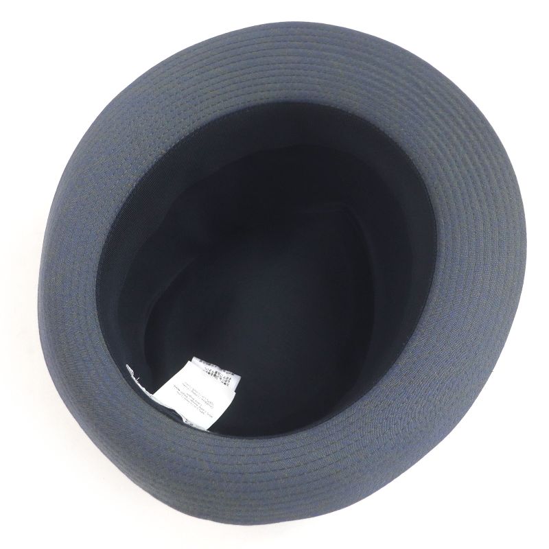 Hermes Linen Hat Embroidered H logo Blue Size 59 with box