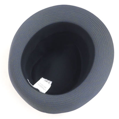 Hermes Linen Hat Embroidered H logo Blue Size 59 with box