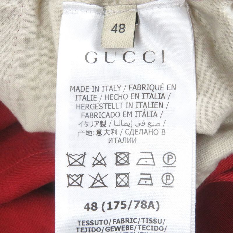 Gucci 660067 Interlocking G Patch Sideline Easy Pant Tapered Pants Red 48 Made
