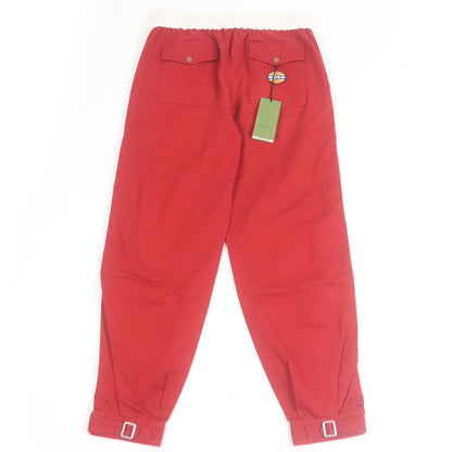 Gucci 660067 Interlocking G Patch Sideline Easy Pant Tapered Pants Red 48 Made