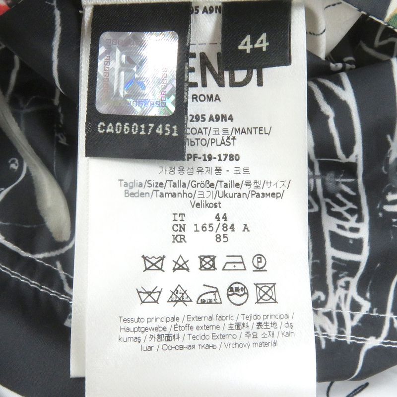 Fendi Ff0295 Karl Lagerfeld Karl Collage Belted Stencil Collar Coat White 44