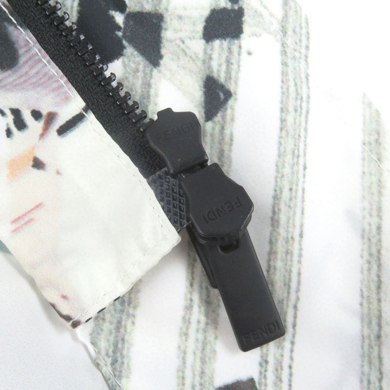 Fendi Ff0295 Karl Lagerfeld Karl Collage Belted Stencil Collar Coat White 44