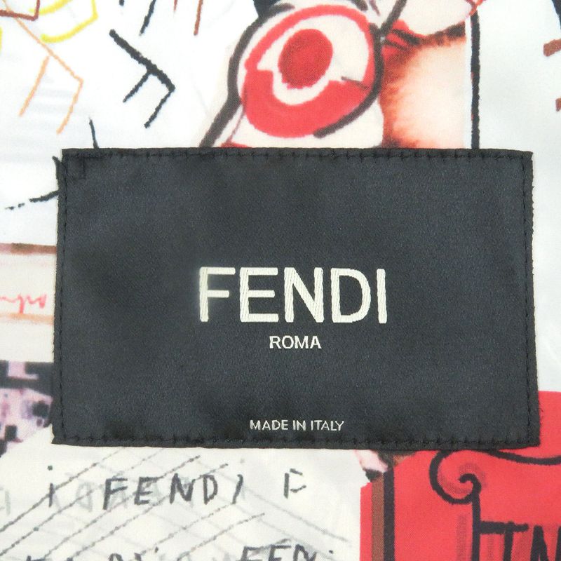 Fendi Ff0295 Karl Lagerfeld Karl Collage Belted Stencil Collar Coat White 44