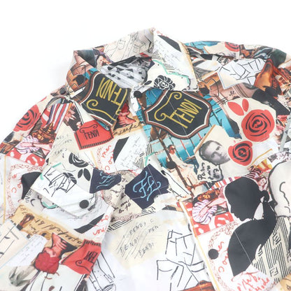 Fendi Ff0295 Karl Lagerfeld Karl Collage Belted Stencil Collar Coat White 44