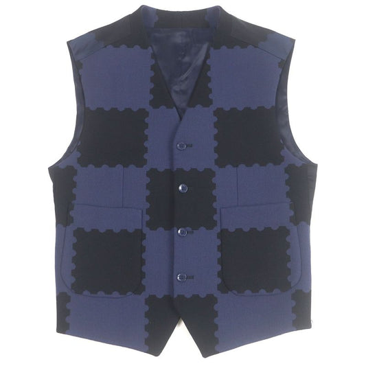 Louis Vuitton NIGO Louis Vuitton 22SS 100% Wool Damier Allover Gilet Vest Navy