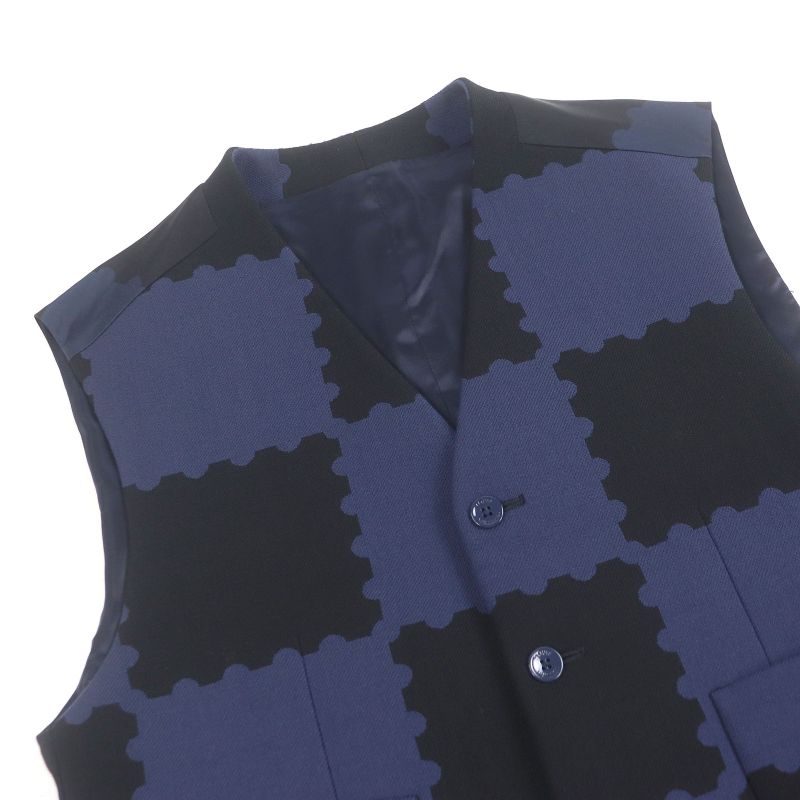 Louis Vuitton NIGO Louis Vuitton 22SS 100% Wool Damier Allover Gilet Vest Navy