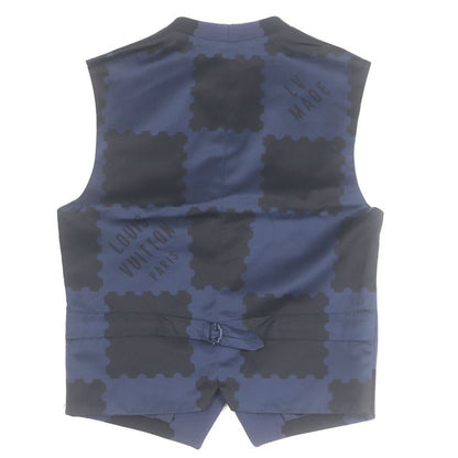 Louis Vuitton NIGO Louis Vuitton 22SS 100% Wool Damier Allover Gilet Vest Navy