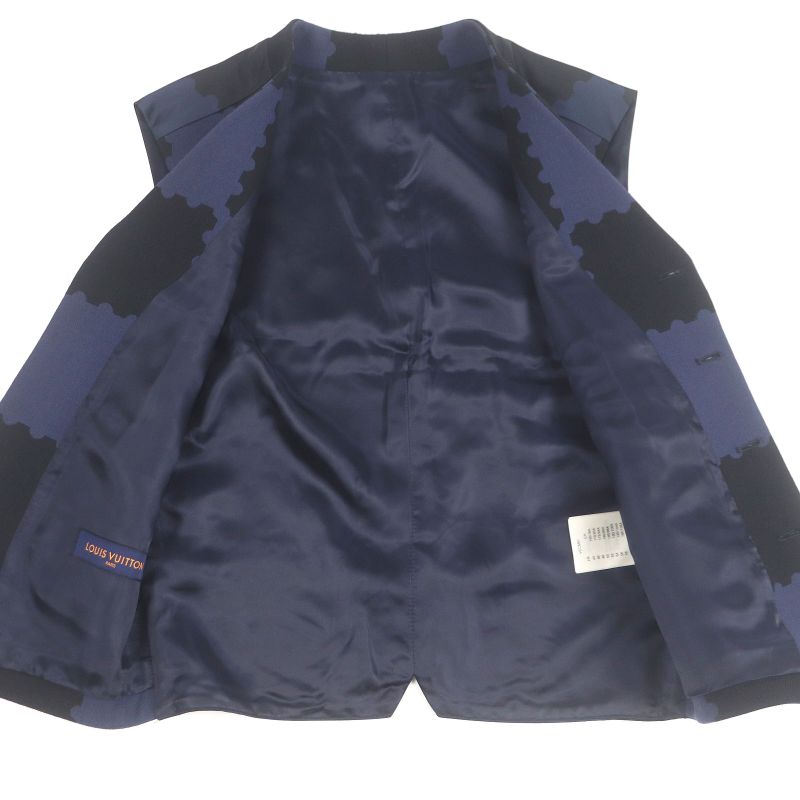 Louis Vuitton NIGO Louis Vuitton 22SS 100% Wool Damier Allover Gilet Vest Navy